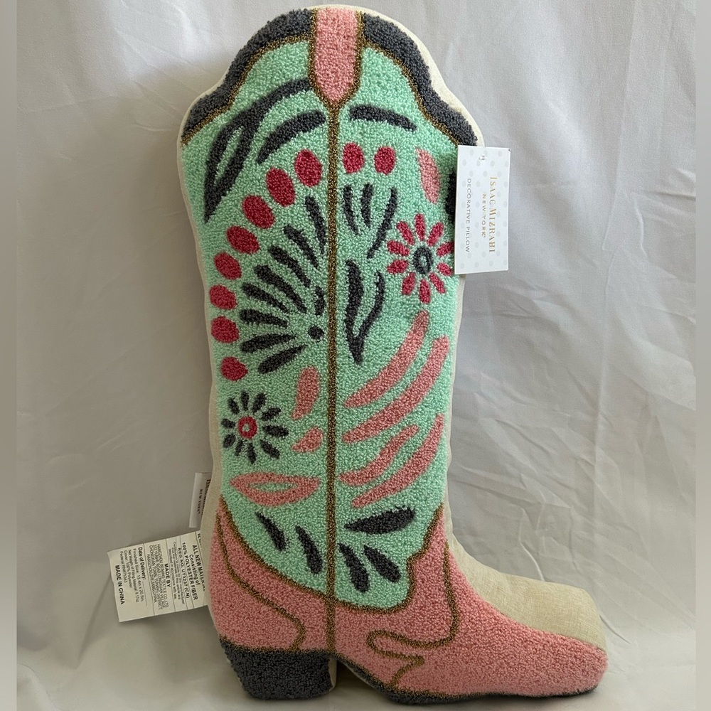 *New* Isaac Mizrahi Cowgirl Boot Decorative Pillow
